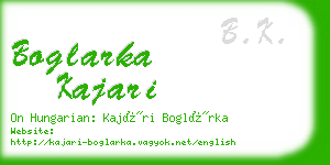 boglarka kajari business card